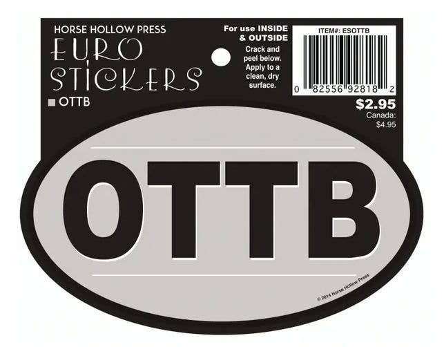 Horse Hollow Press - 3 x 5" Waterproof Oval Equestrian Horse Sticker: OTTB