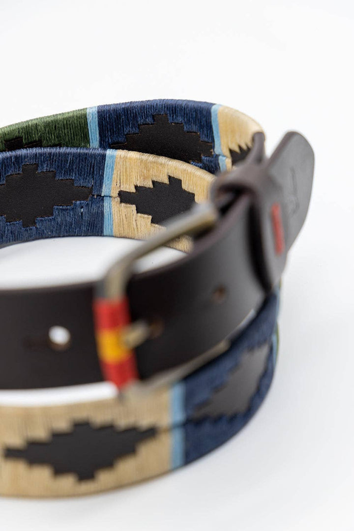 Custi Mikelo - Argentinian Polo Belt Beige Navy Green