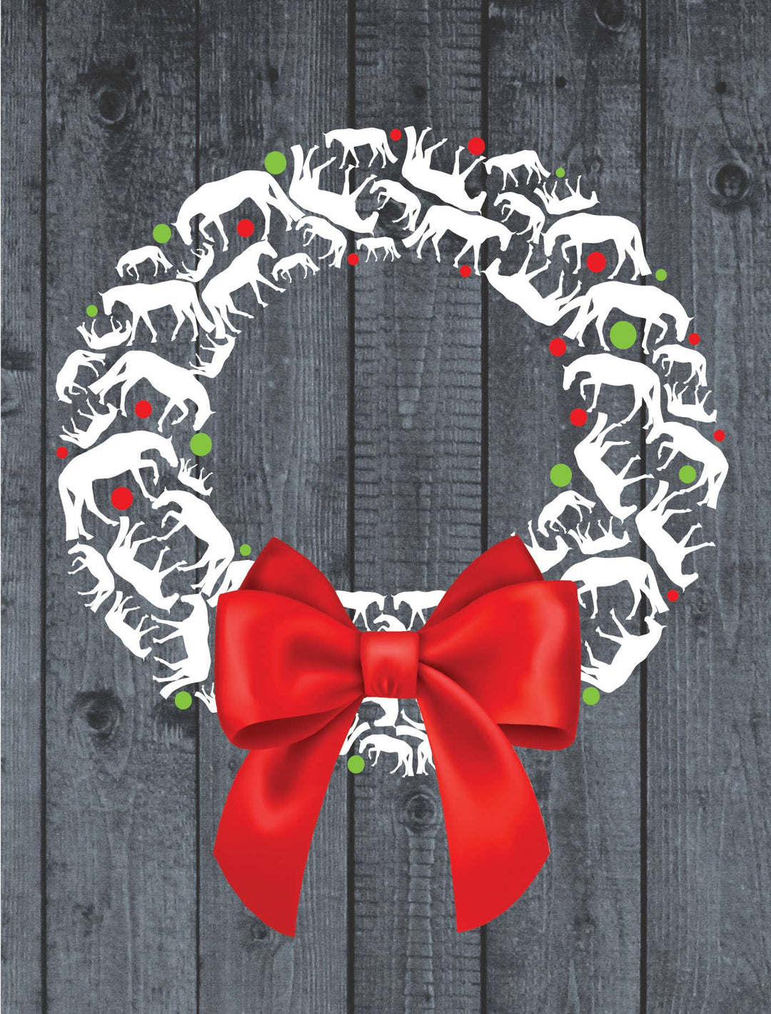 Horse Hollow Press - Horse Christmas Card: Wreath Made of Horses