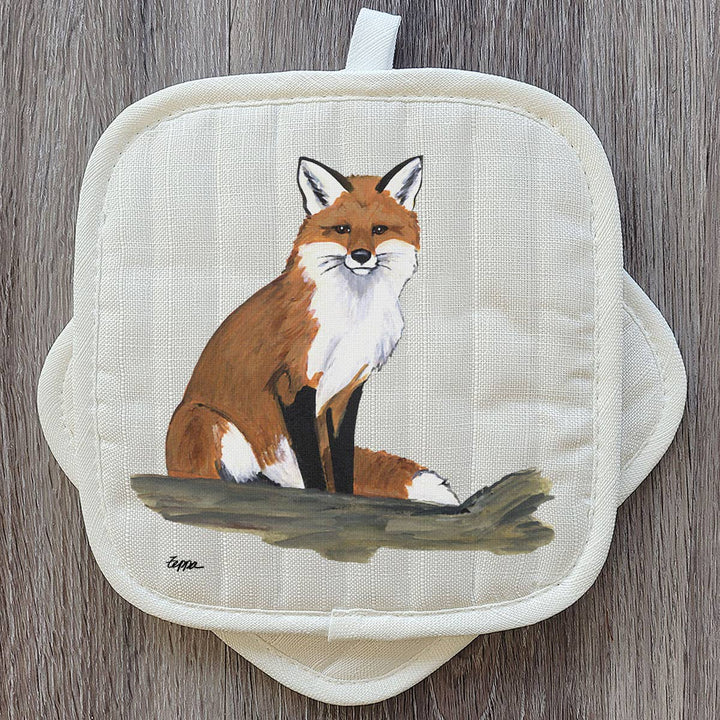Zeppa Studios - Sitting Fox Chef's Pot Holder Set