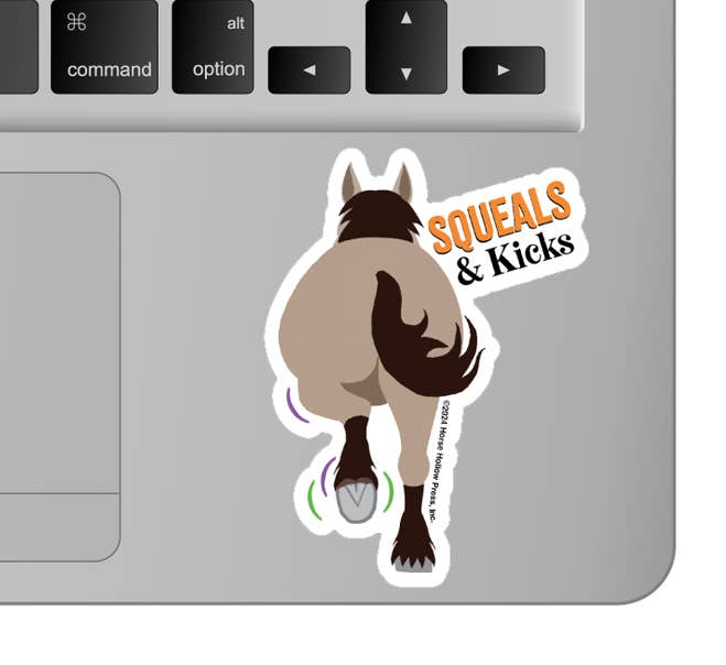 Horse Hollow Press - Horse Sticker Waterproof 3" Squeal & Kick