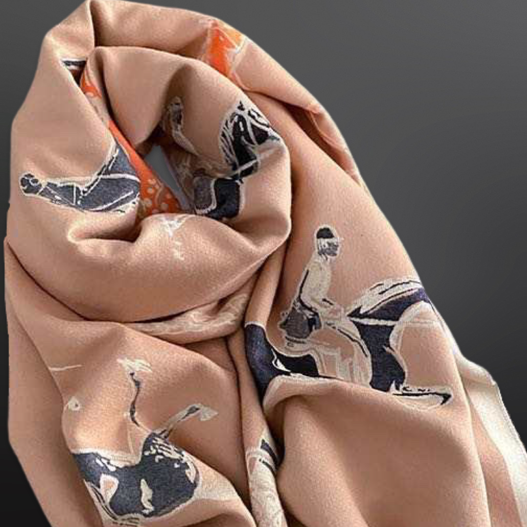 Westrian International - Fox Hunter Jumper English Side Saddle Equestrian Horse Scarf: Cream