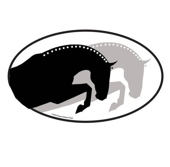 Horse Hollow Press - 5 x 3 Waterproof Oval Equestrian Horse Sticker Show Hunters