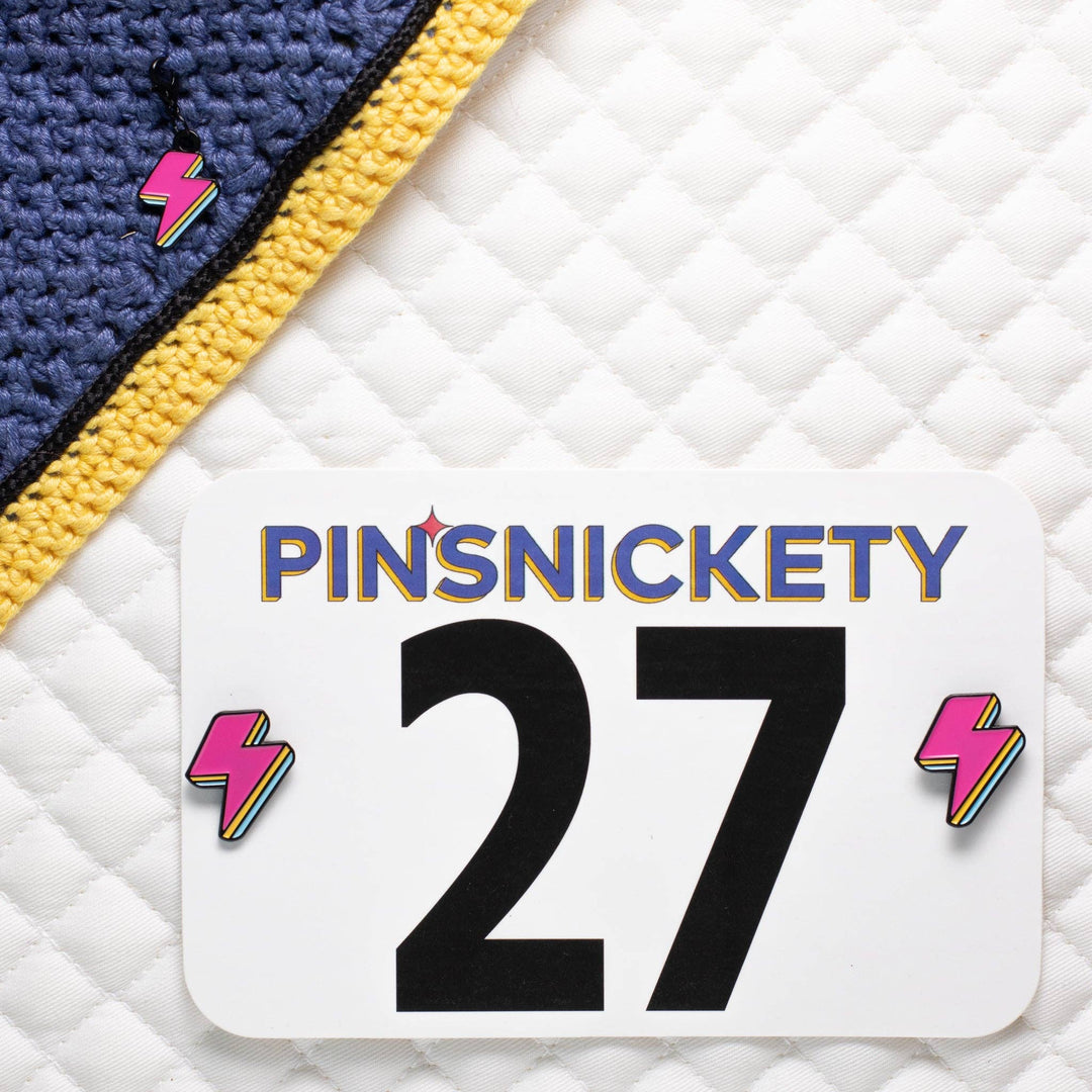 Pinsnickety - Pink Lightning Bolt Charm