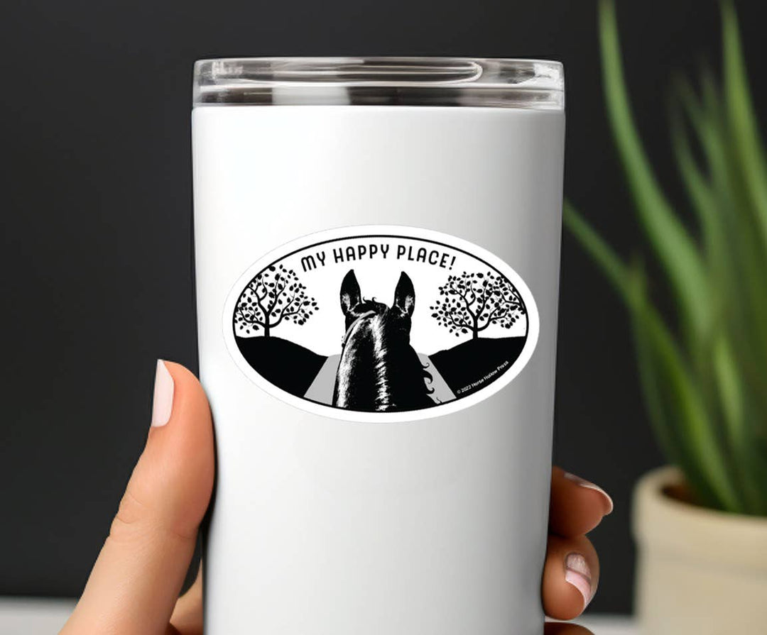 Horse Hollow Press - 3" Waterproof My Happy Place Oval Sticker
