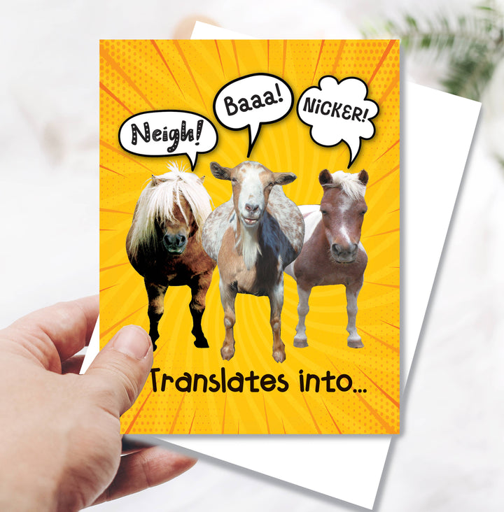 Horse Hollow Press - Horse Greeting Birthday Card / Neigh, Baa, Nicker / Funny