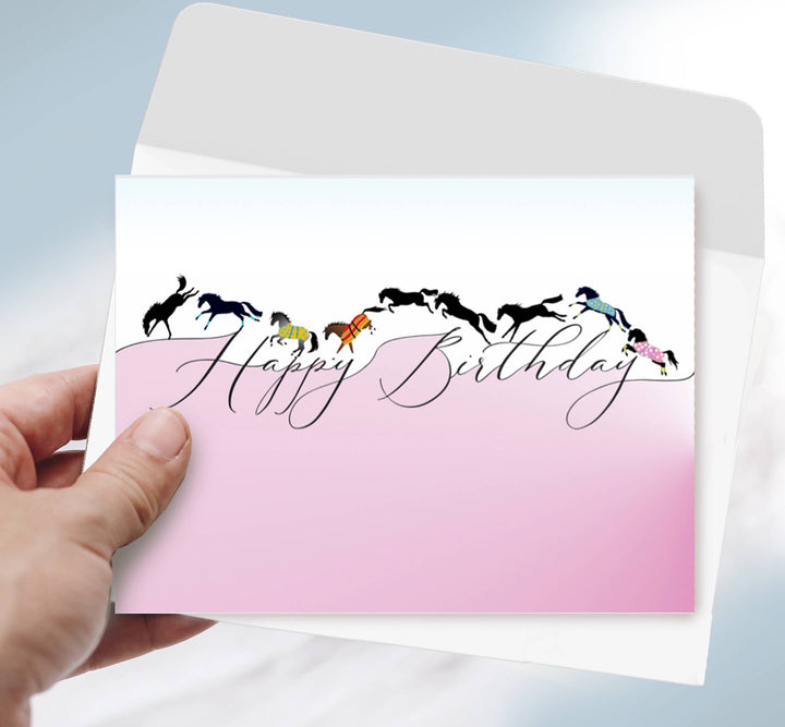 Horse Hollow Press Horse Birthday Card Galloping & Jumping