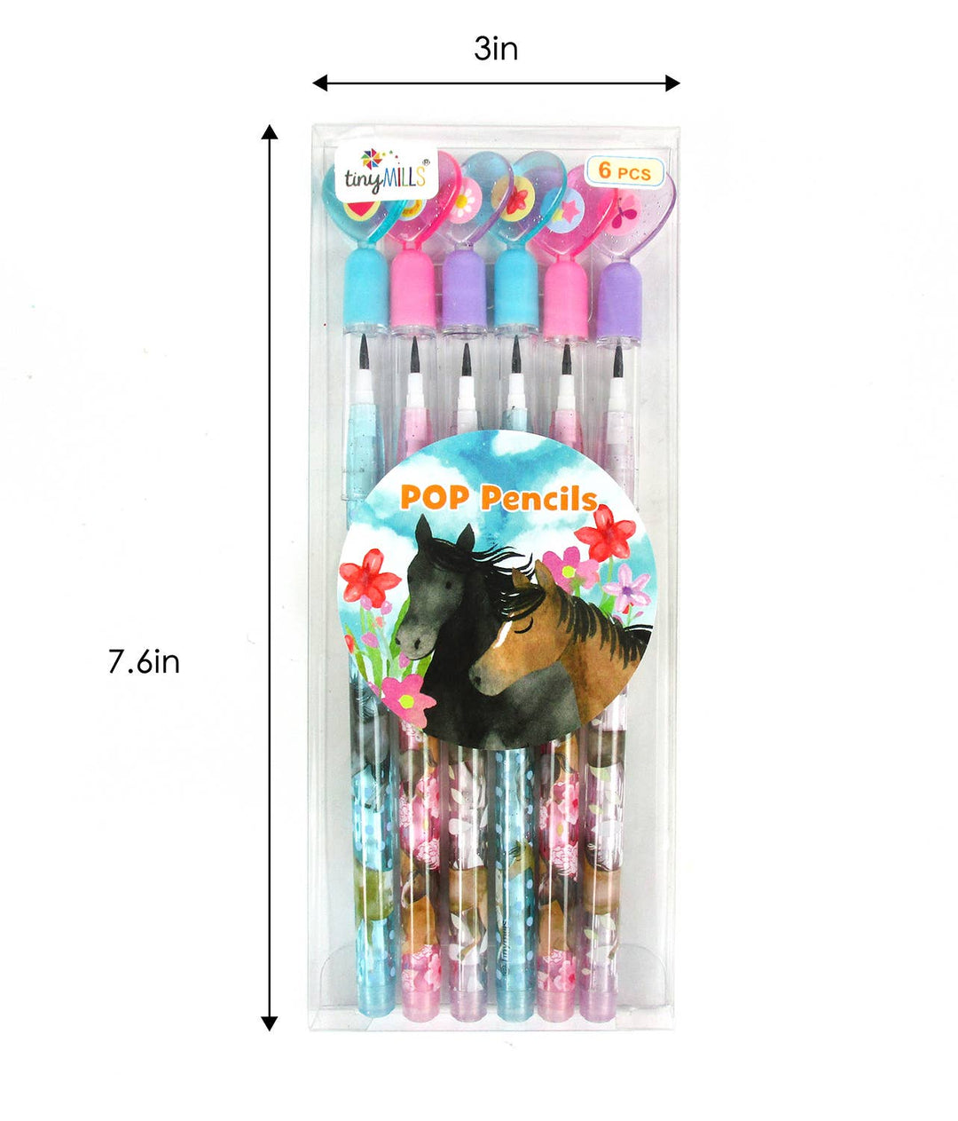 Tiny Mills - 6 Pcs Horse Multi-Point Pencils