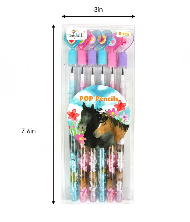 Tiny Mills - 6 Pcs Horse Multi-Point Pencils