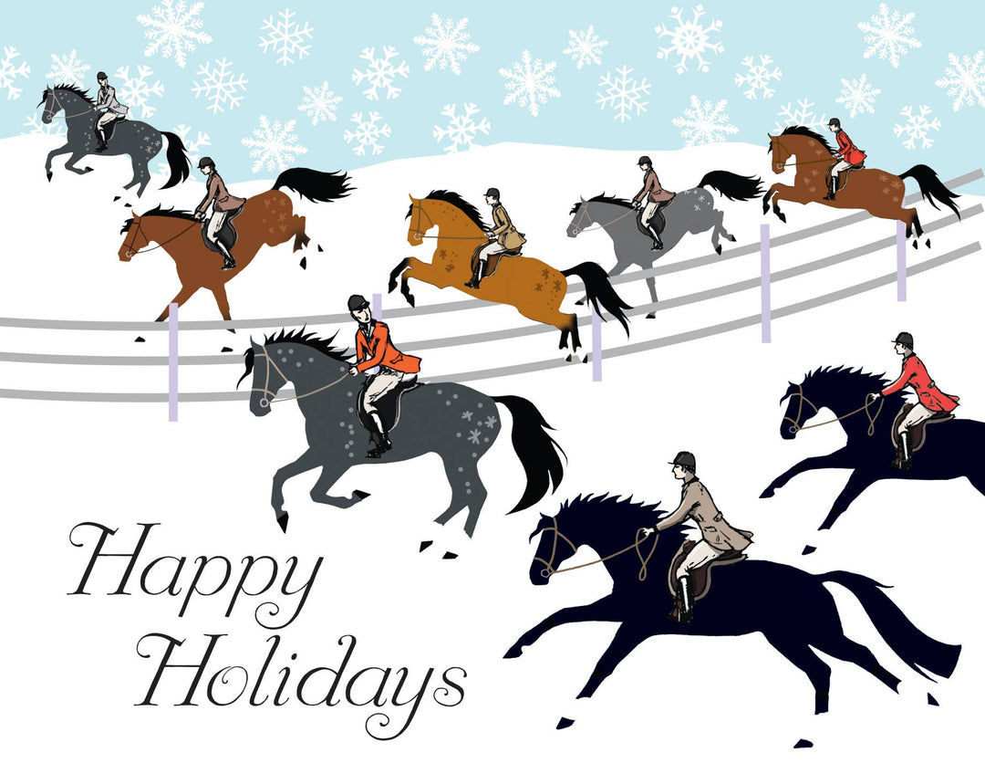 Horse Hollow Press Holiday Greeting Card - Fox Hunting