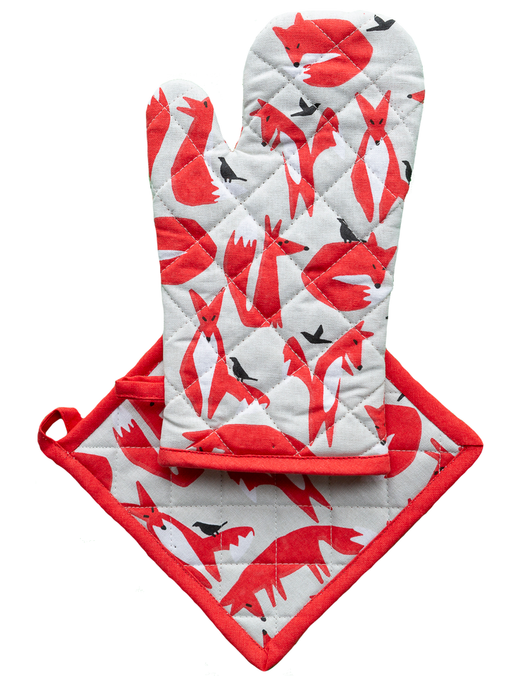Allgifts Australia - Oven Glove & Pot Holder Set - Fox