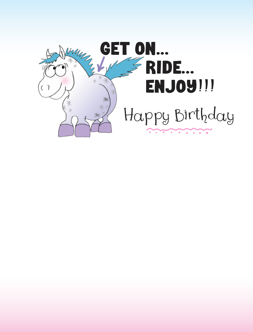 Horse Hollow Press - Birthday Instructions Birthday Card