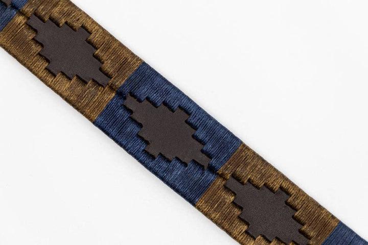 Custi Mikelo Argentinian Leather Polo Belt Navy/Brown