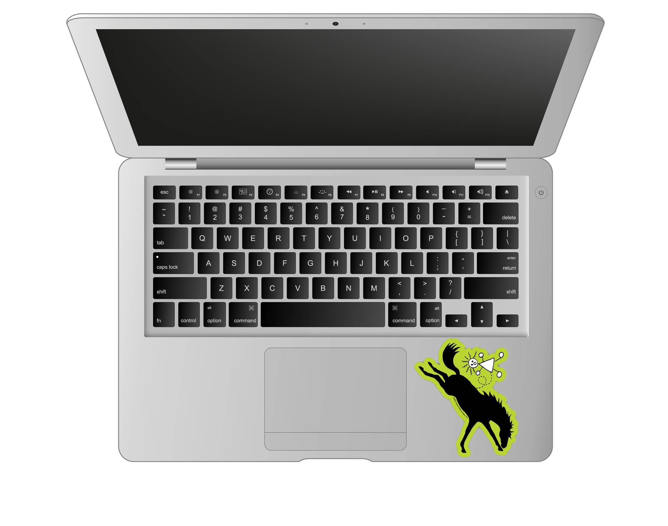 Horse Hollow Press - 3" Waterproof Horse Bucking Horse Green Funny Sticker