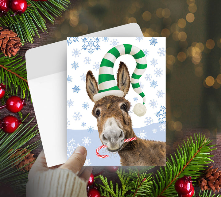 Horse Hollow Press Donkey Christmas Card
