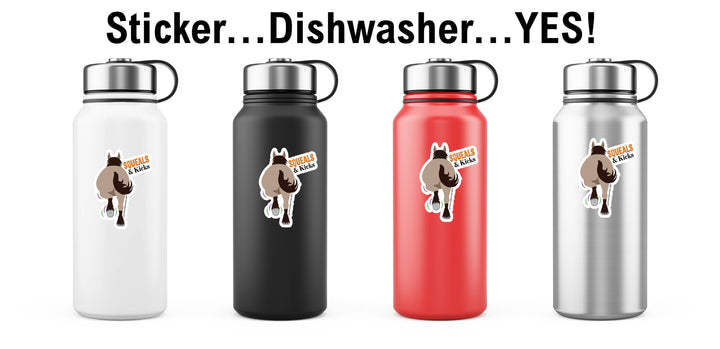 Horse Hollow Press - Horse Sticker Waterproof 3" Squeal & Kick