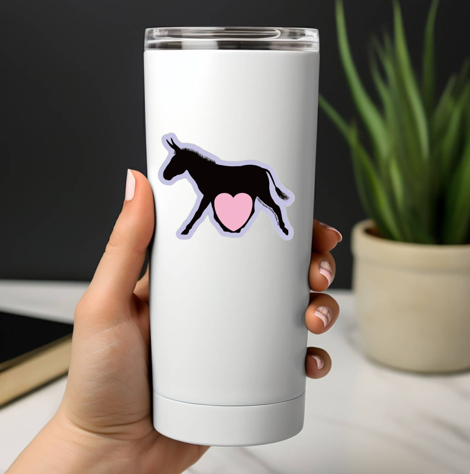 Horse Hollow Press - 3" Waterproof Donkey & Heart Sticker