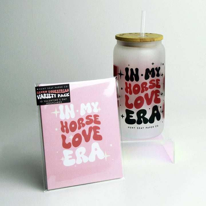 Horse Love Era Glass Tumbler Bamboo Lid & Straw Hunt Seat Paper Co.
