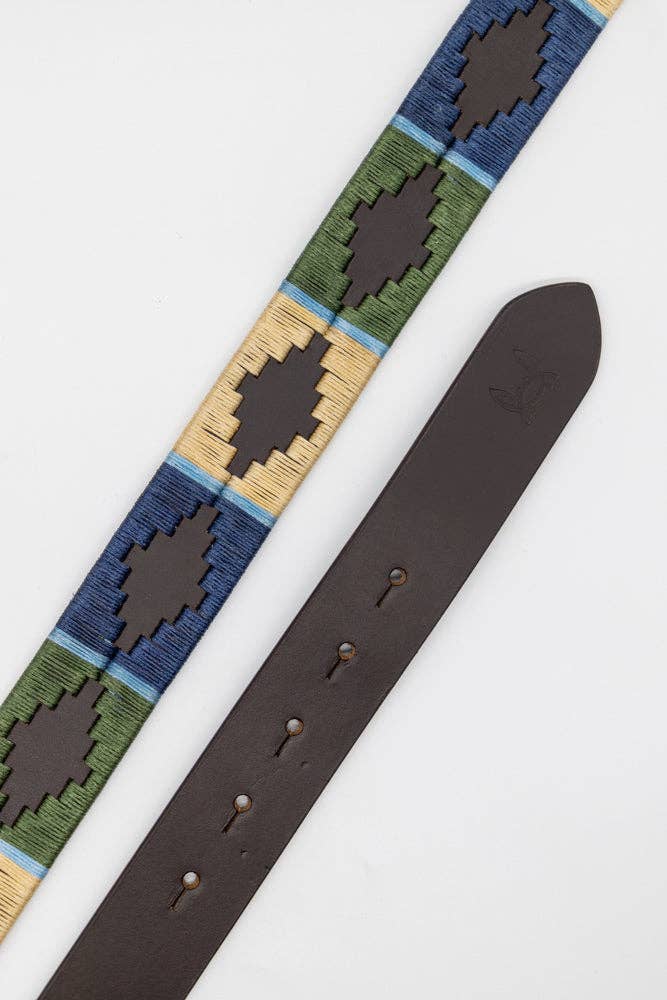 Custi Mikelo - Argentinian Polo Belt Beige Navy Green