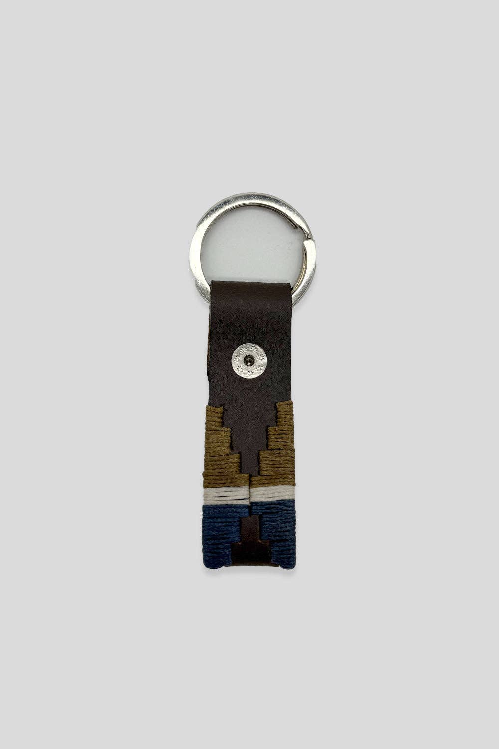 Custi Mikelo Argentinian Brown/Navy Leather Keychain