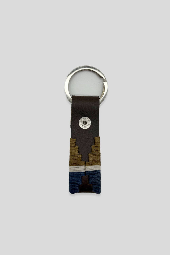 Custi Mikelo Argentinian Brown/Navy Leather Keychain