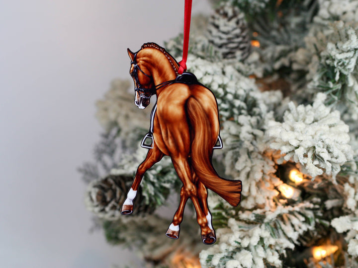 Classy Equine - Chestnut Half Pass Dressage Horse Ornament Equestrian Decor