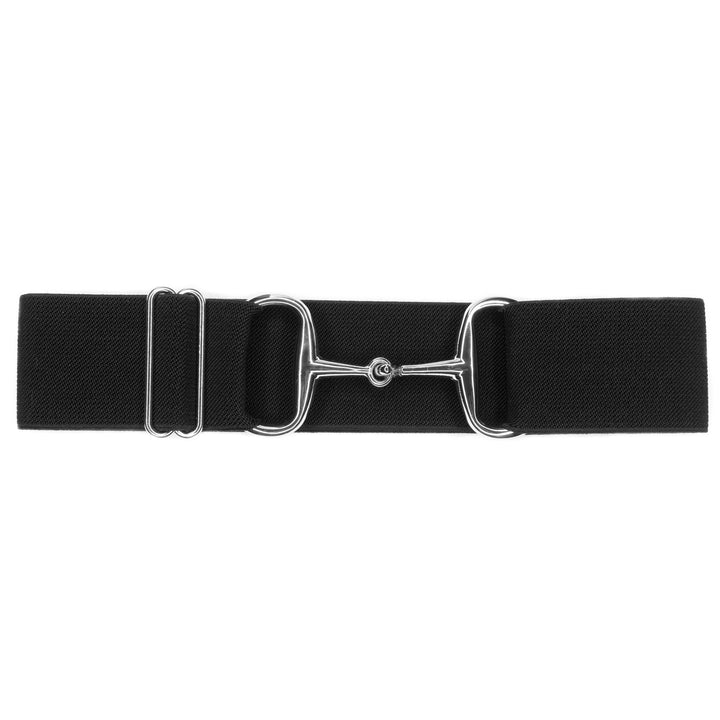 Huston x Ellany - Black - 2" Silver Snaffle Elastic Belt