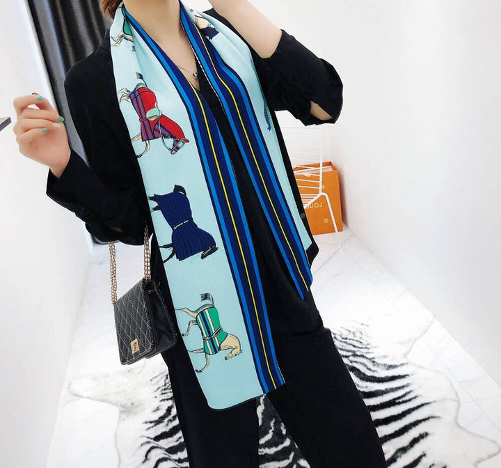 Winding River - Turq Bow Scarf – Trotter Collection