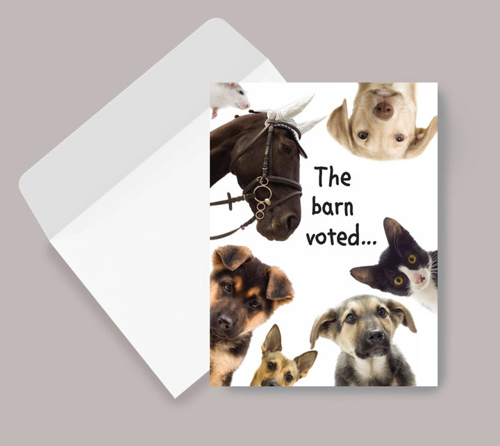 Horse Hollow Press - Horse Funny Birthday Card: the Barn Voted...(yes, You're Old