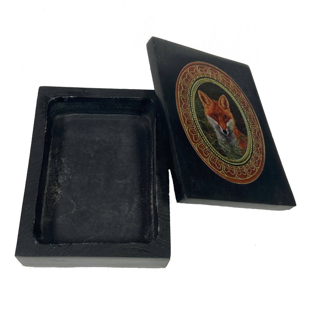 Madison Bay Co. - Red Fox in the Grass Soapstone Decorative Box