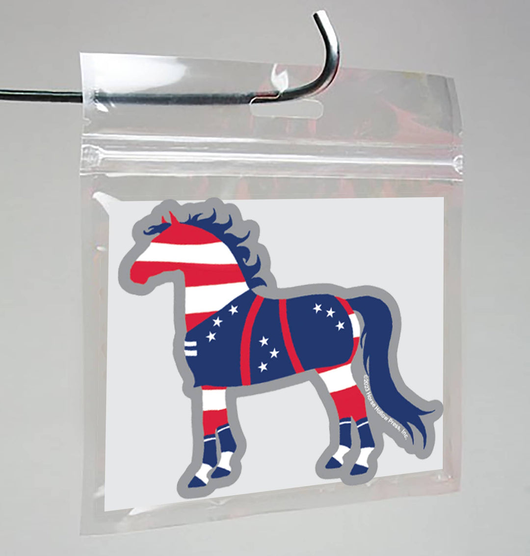 Horse Hollow Press - Horse Sticker Waterproof 3" Patriotic USA