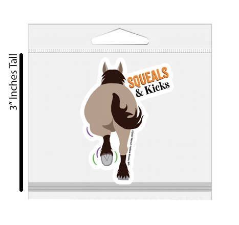 Horse Hollow Press - Horse Sticker Waterproof 3" Squeal & Kick