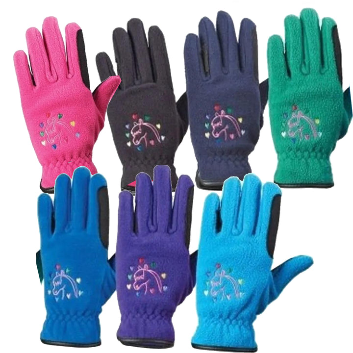 Ovation Horse N Heart Fleece Gloves- Child's