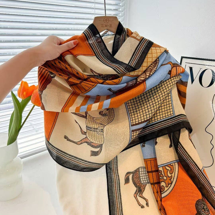 Winding River - Blue / Orange Scarf – Showhorse Collection