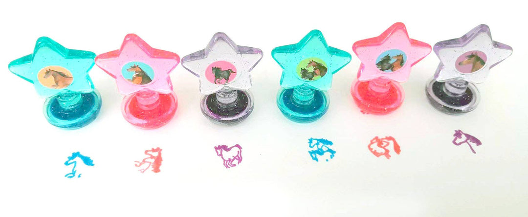 Tiny Mills - Horses Stackable Crayon with Stamper Topper
