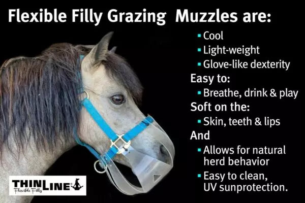 Thin Line Flexible Filly Slow Feed Grazing Muzzle 2.5cm