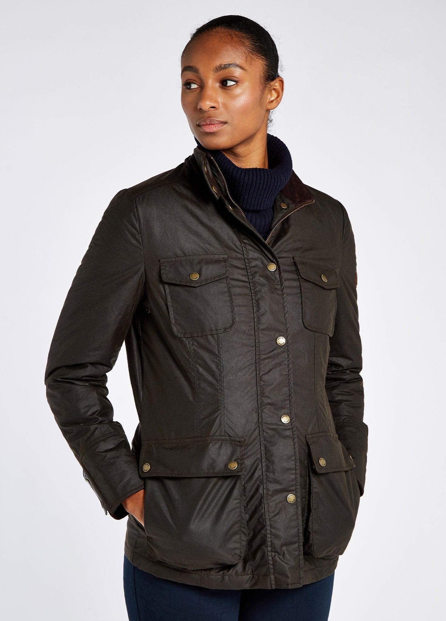 Dubarry Munsboro Ladies Wax Jacket - Verdigris