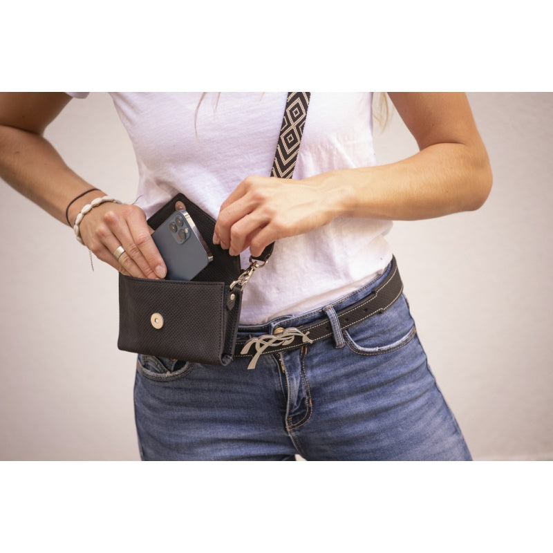 Penelope Perforated Leather Phone Pocket