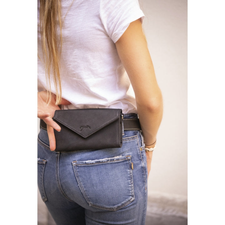 Penelope Perforated Leather Phone Pocket
