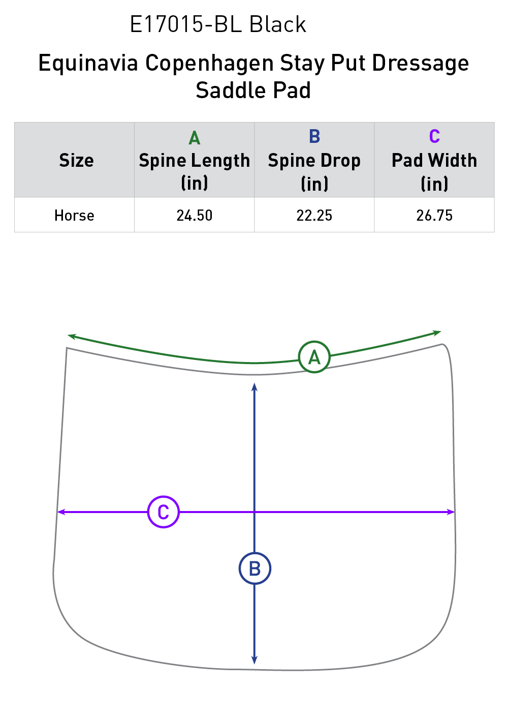 Equinavia Copenhagen Stay Put Dressage Saddle Pad