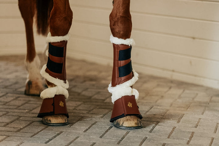Leatherette Bell Boots, Hickory