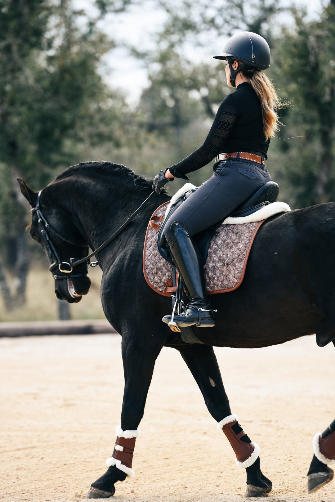 Dressage Pad, Herringbone & Cognac