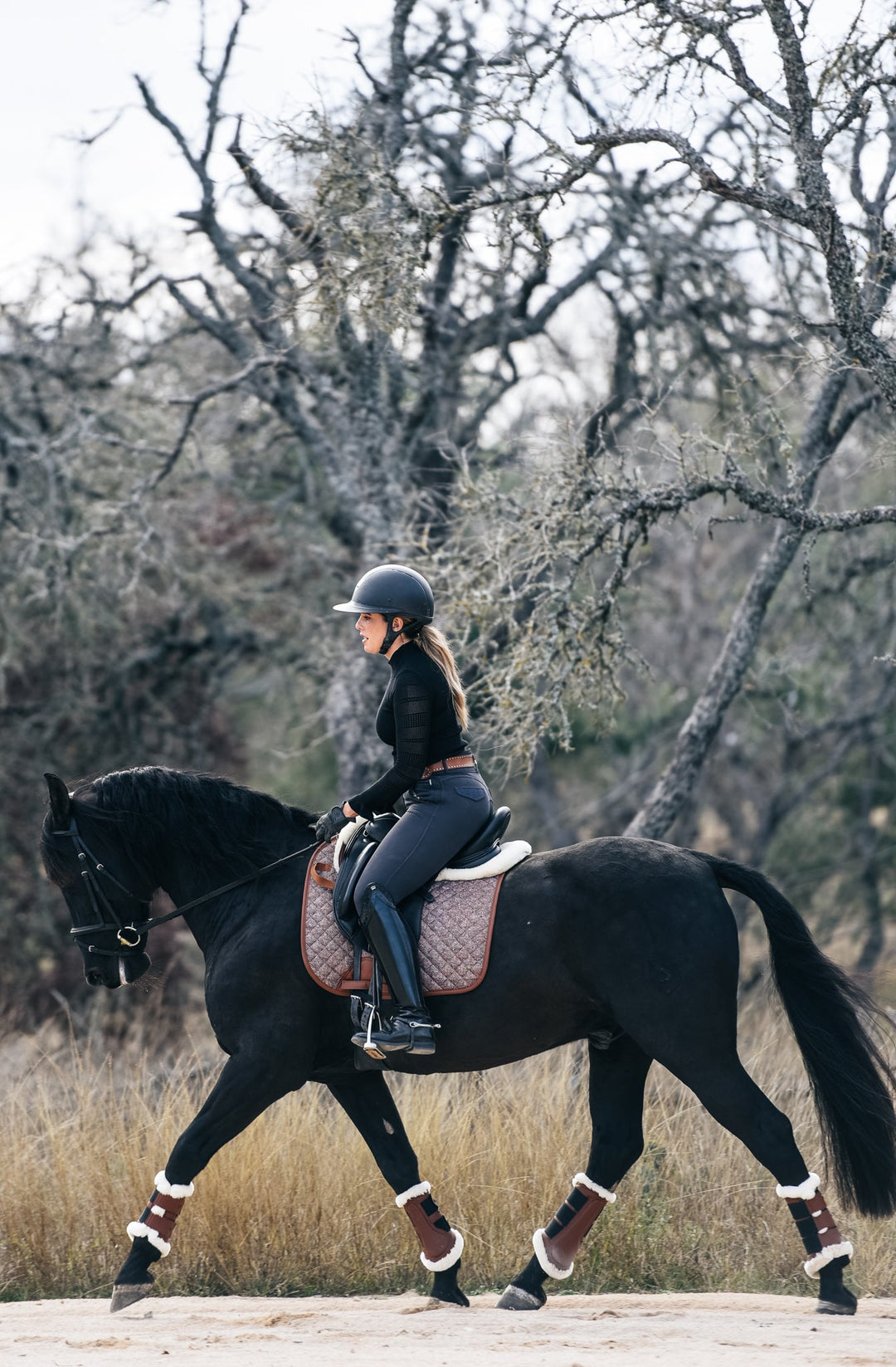 Dressage Pad, Herringbone & Cognac