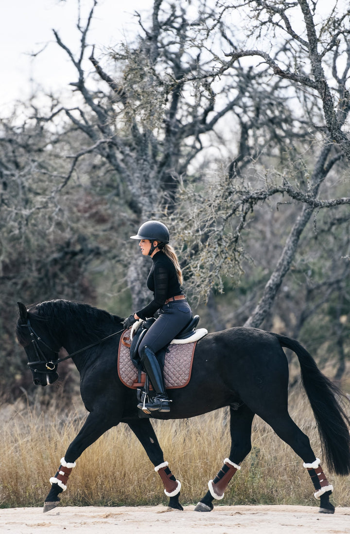 Dressage Pad, Herringbone & Cognac