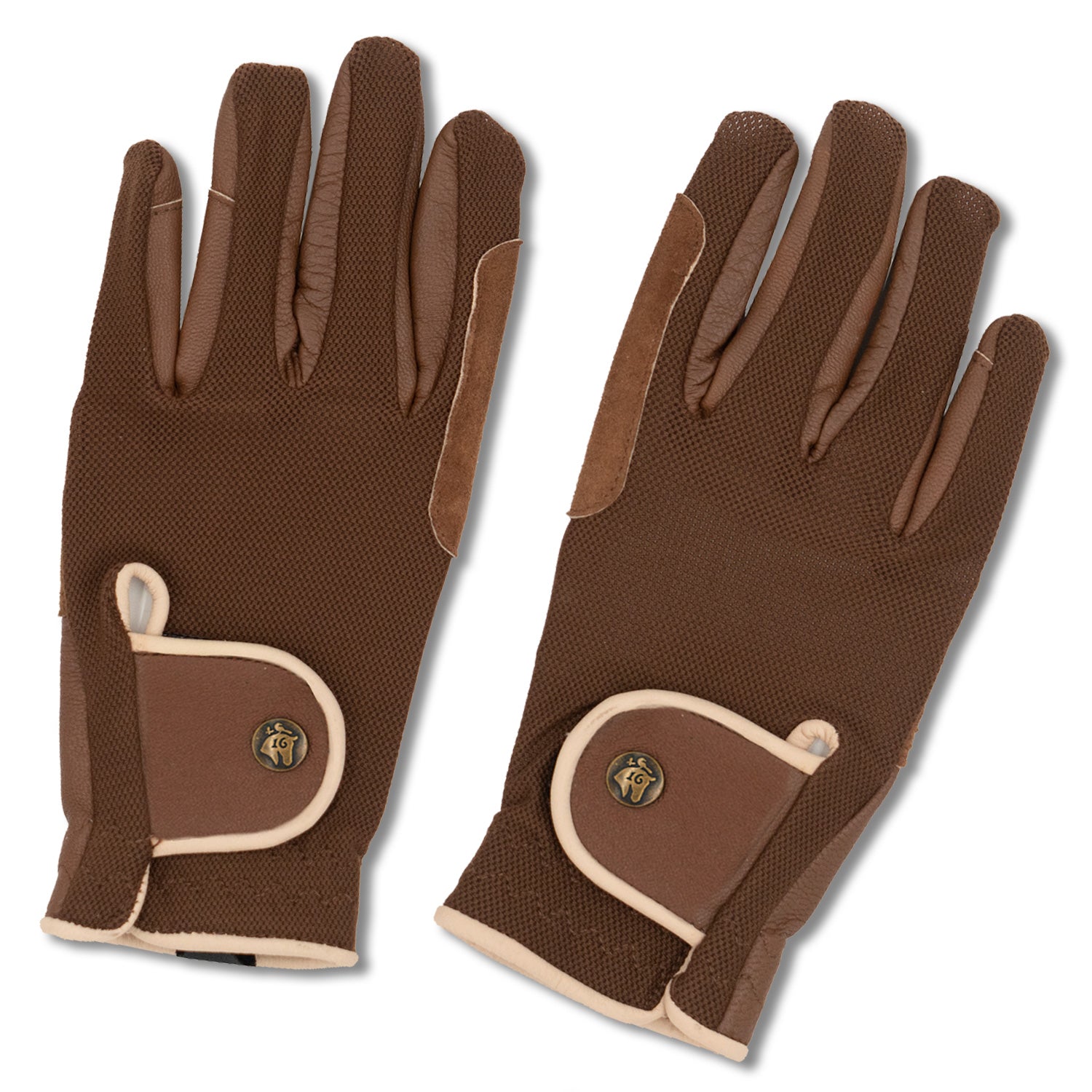 Brown Cognac Equestrian Riding Gloves
