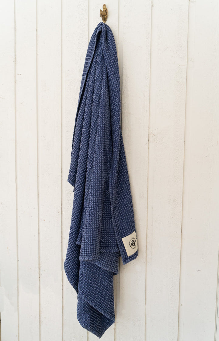 Cotton Waffle Horse Drying Towel, Indigo