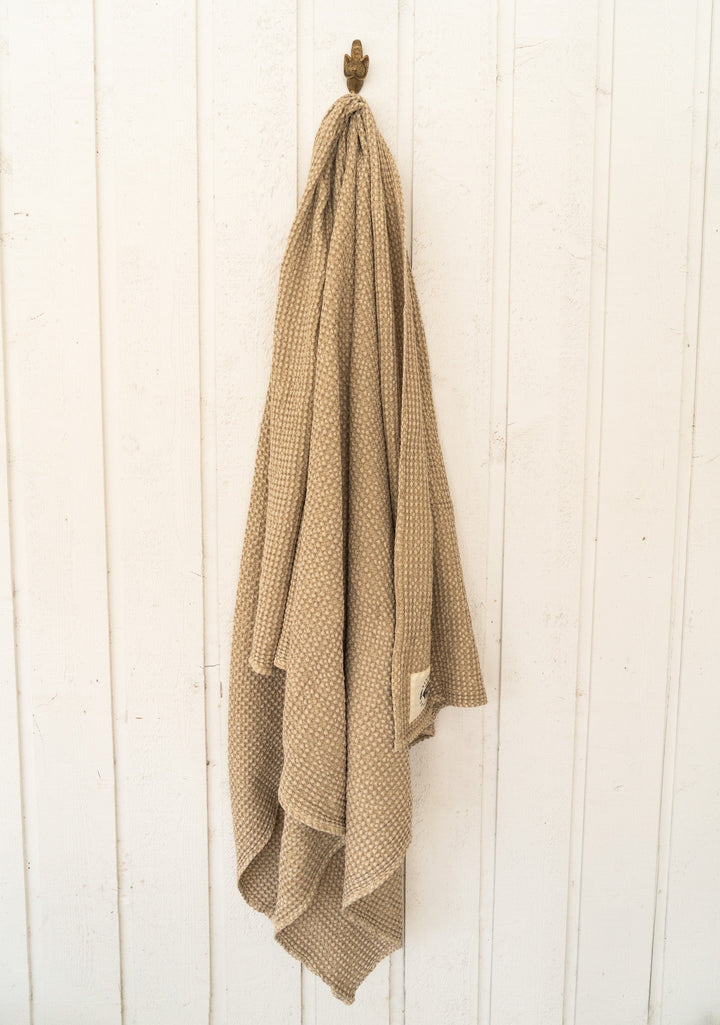Cotton Waffle Horse Drying Towel, Sand