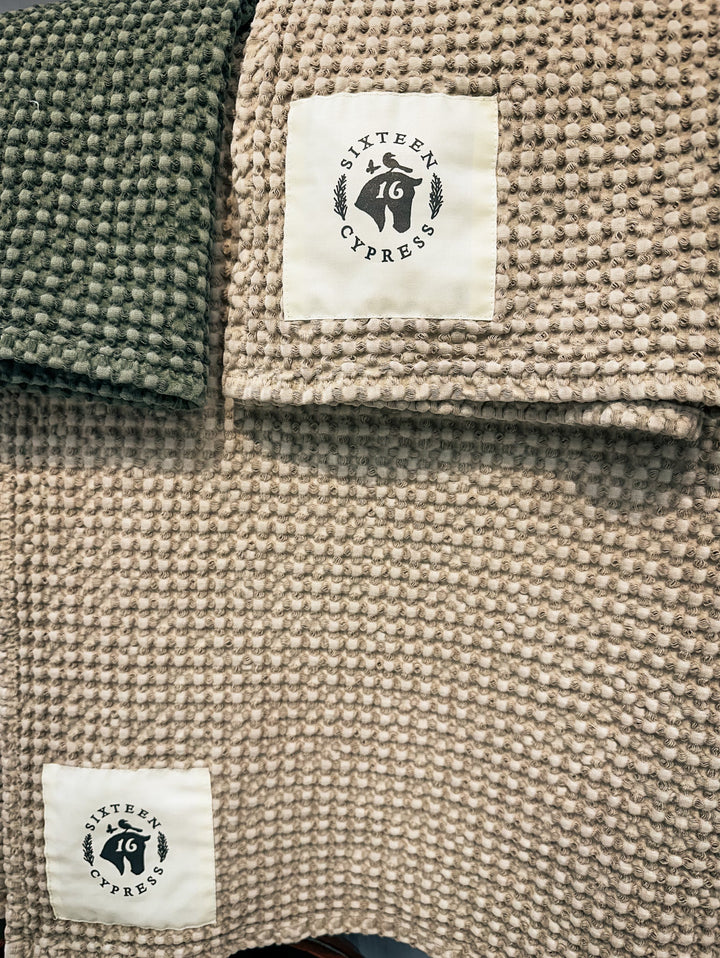 Cotton Waffle Horse Drying Towel, Sand