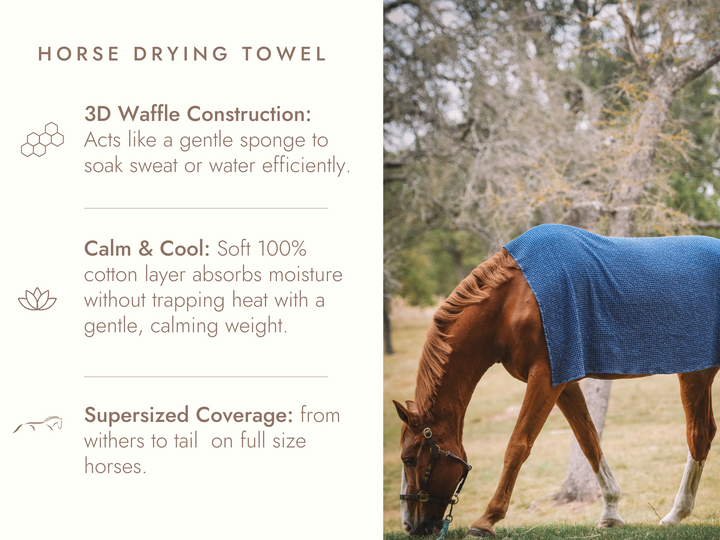 Cotton Waffle Horse Drying Towel, Sand