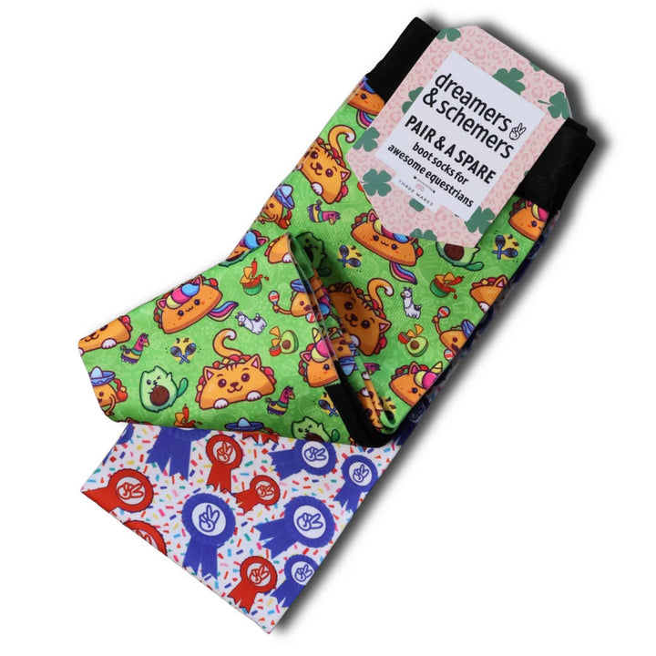 Dreamers & Schemers Taco Cat Pair & A Spare Socks